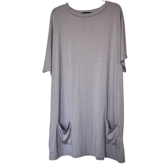 Tats Fashion Dresses & Skirts - Gray Oversized T-Shirt Dress with Pockets